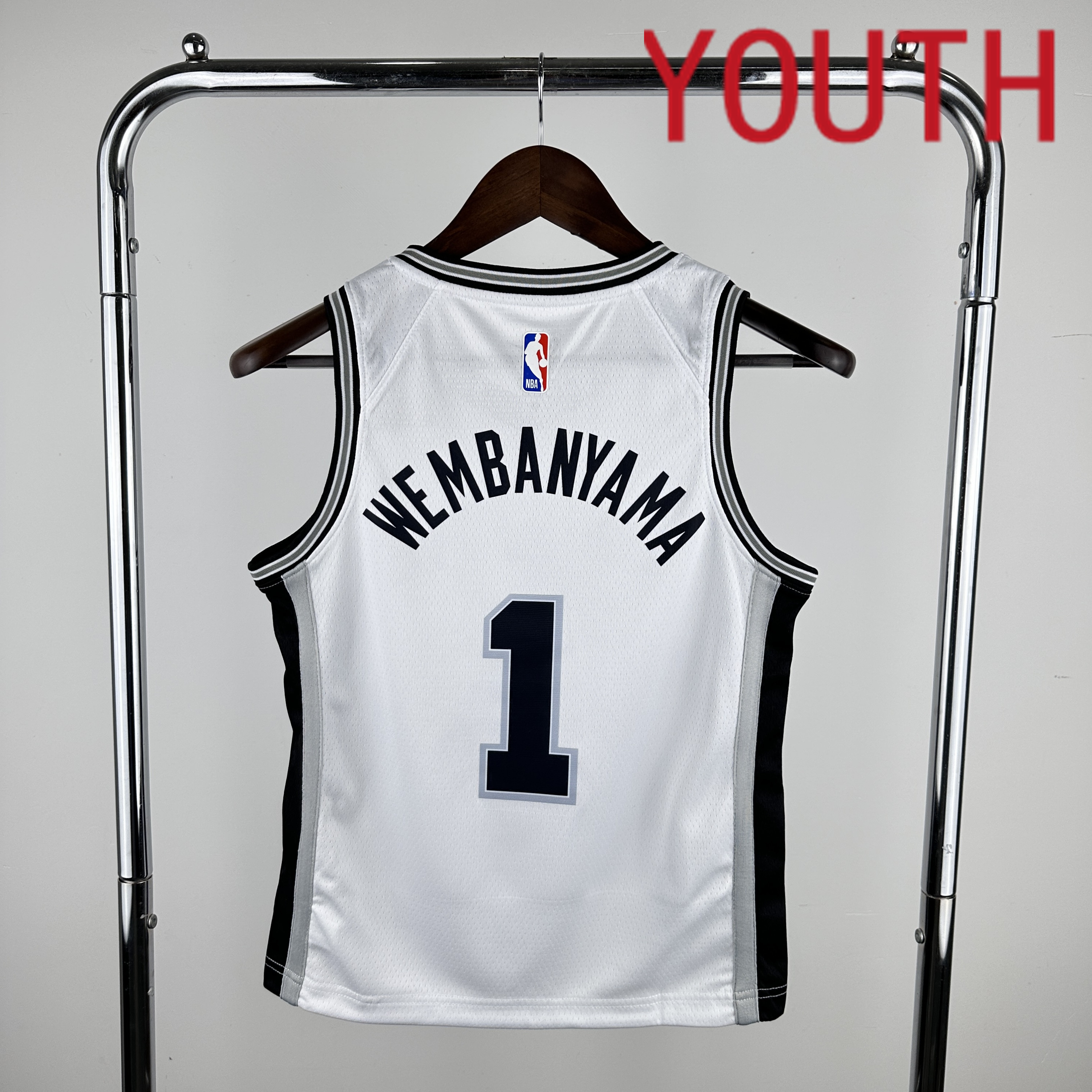 Youth San Antonio Spurs #1 Wembanyama White Nike 2024 NBA Jersey->san antonio spurs->NBA Jersey